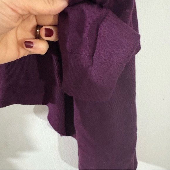 Lord & Taylor Open Front Waterfall Cardigan Womens S Purple Asymmetrical NEW - Picture 6 of 6